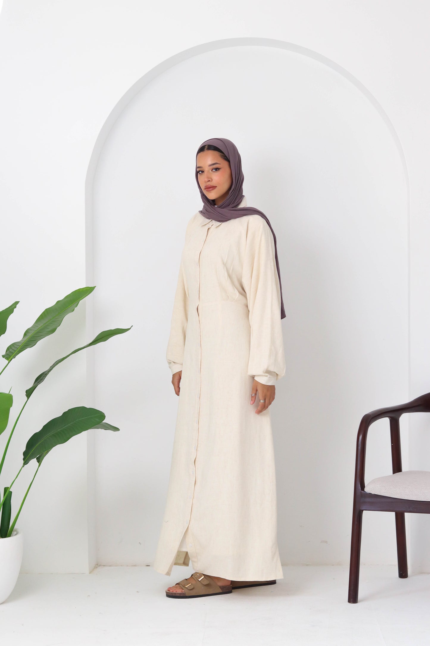 Shirt Dress In Beige