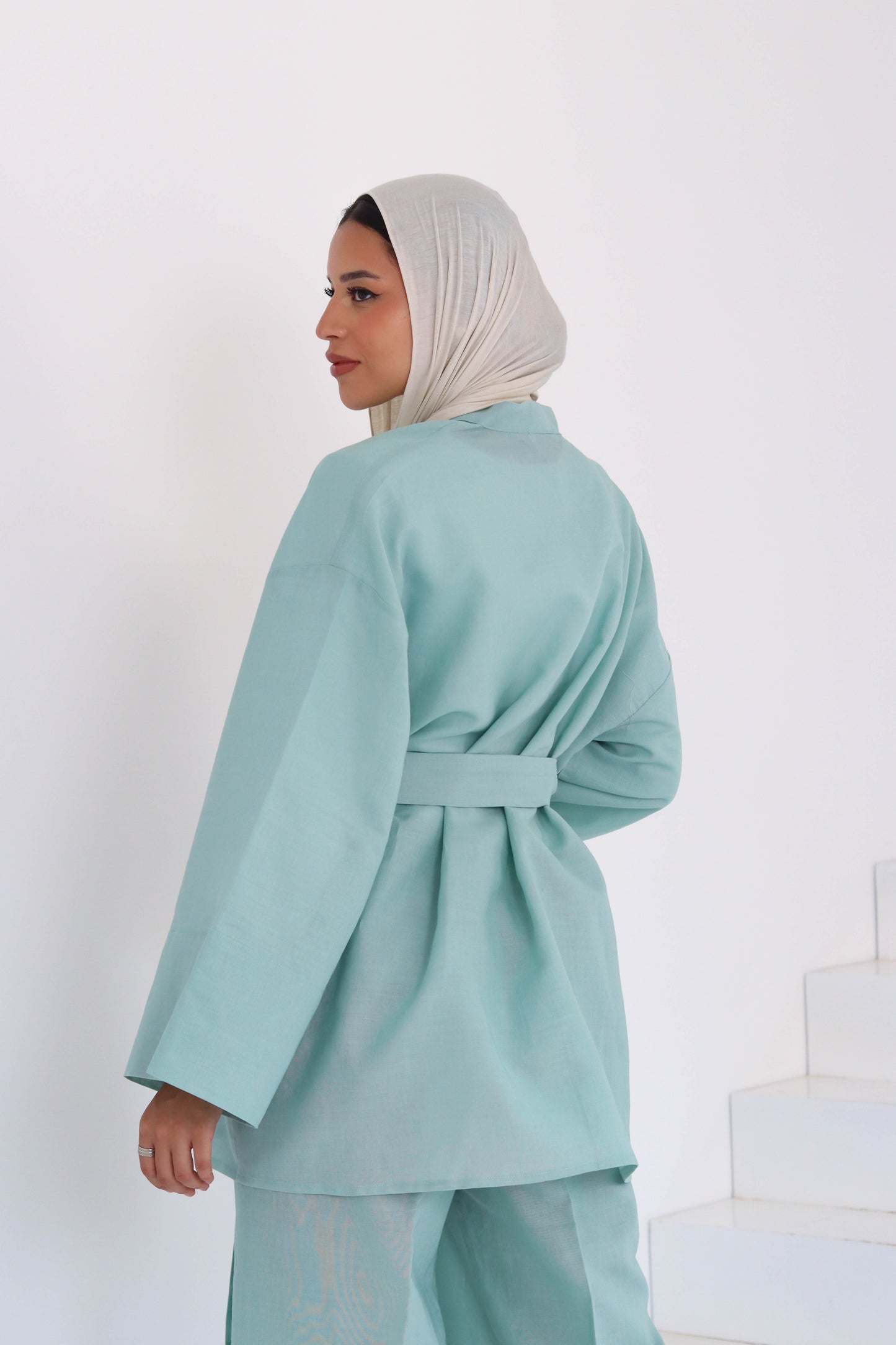 Linen Set In Mint