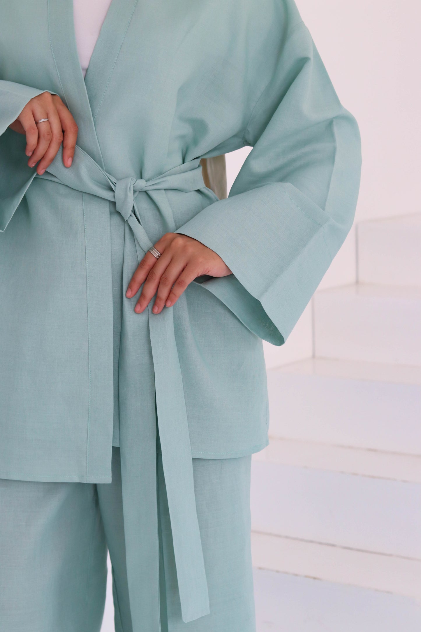 Linen Set In Mint