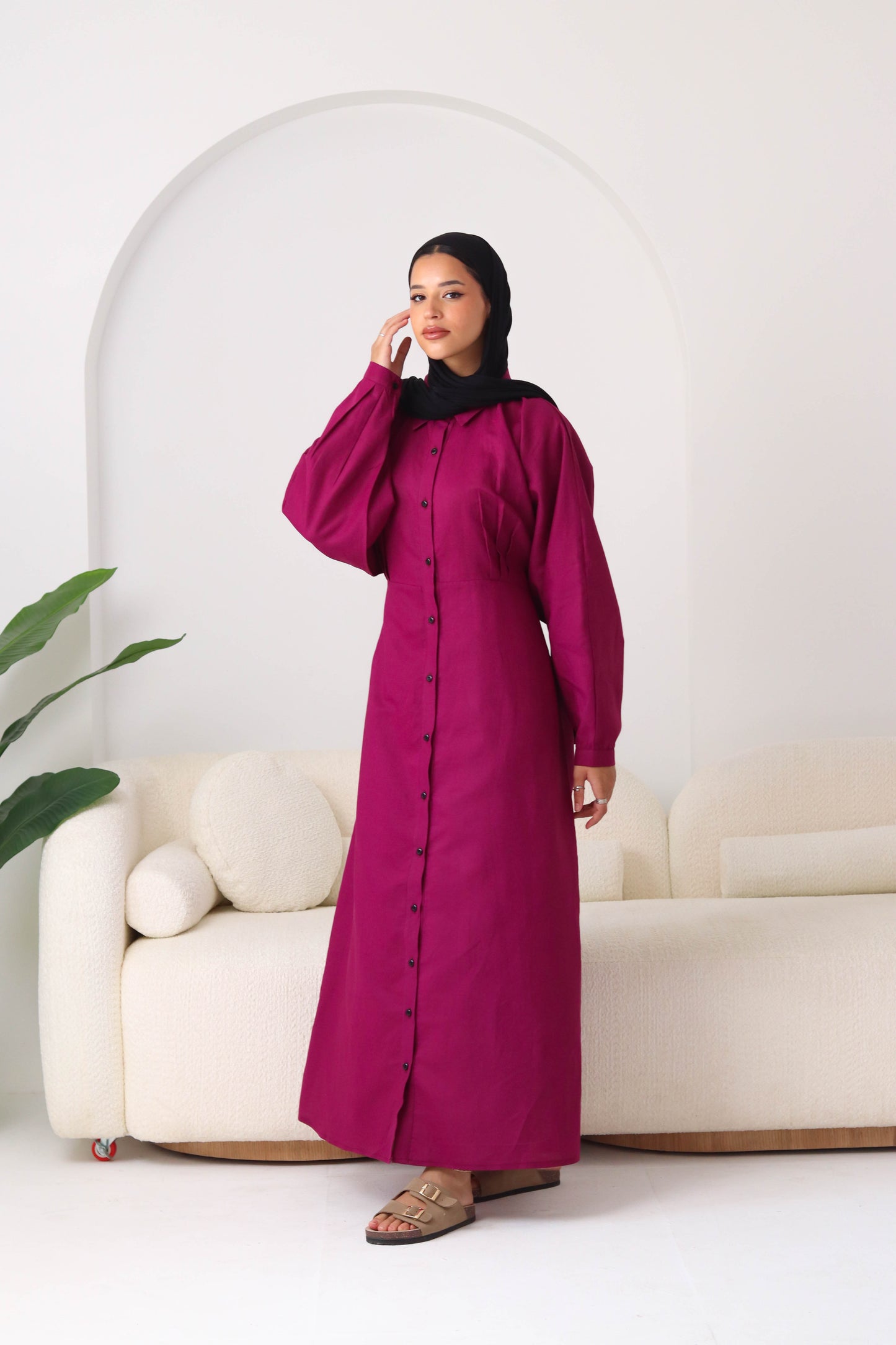 Shirt Dress In Grape