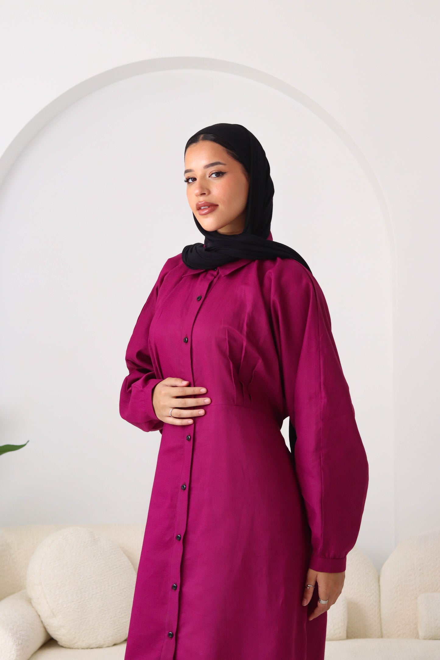 Shirt Dress In Grape