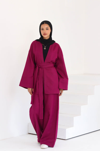 Linen Set In Grape