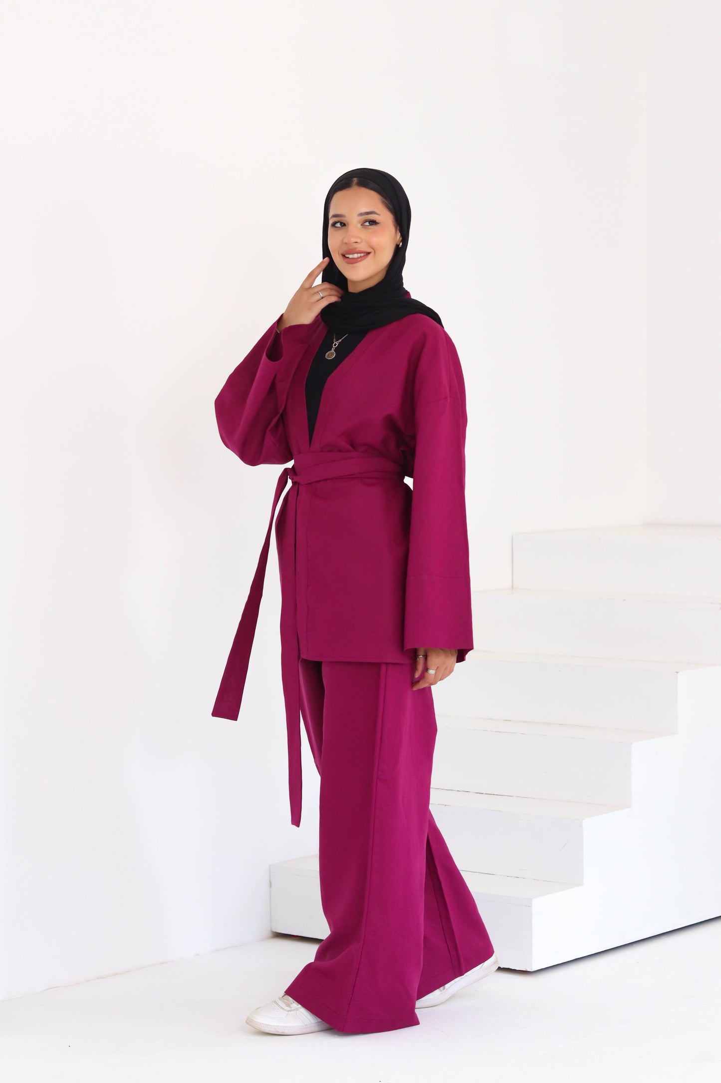 Linen Set In Grape