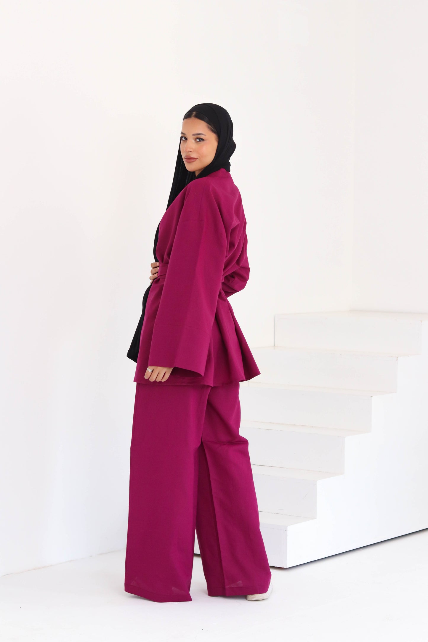 Linen Set In Grape
