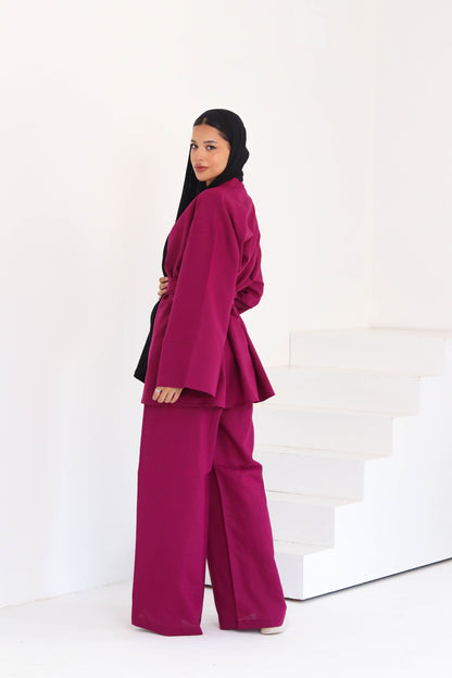 Linen Set In Grape